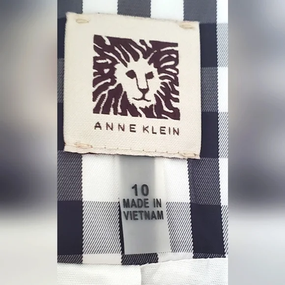 ANNE KLEIN-size 10- plaid trench coat - Knee Length Belted - Picture 5 of 12